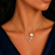 Daisy Heart Name Necklace